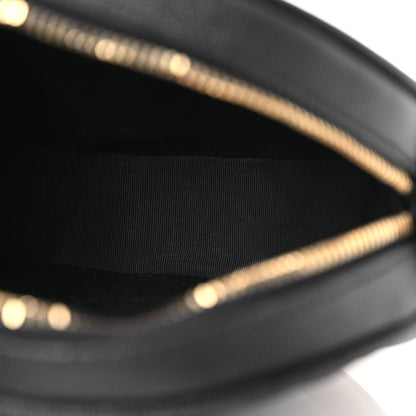 Saint Laurent Grain De Poudre Matelasse Chevron Quilted Round Vinyle Camera Bag Black 5 of 11