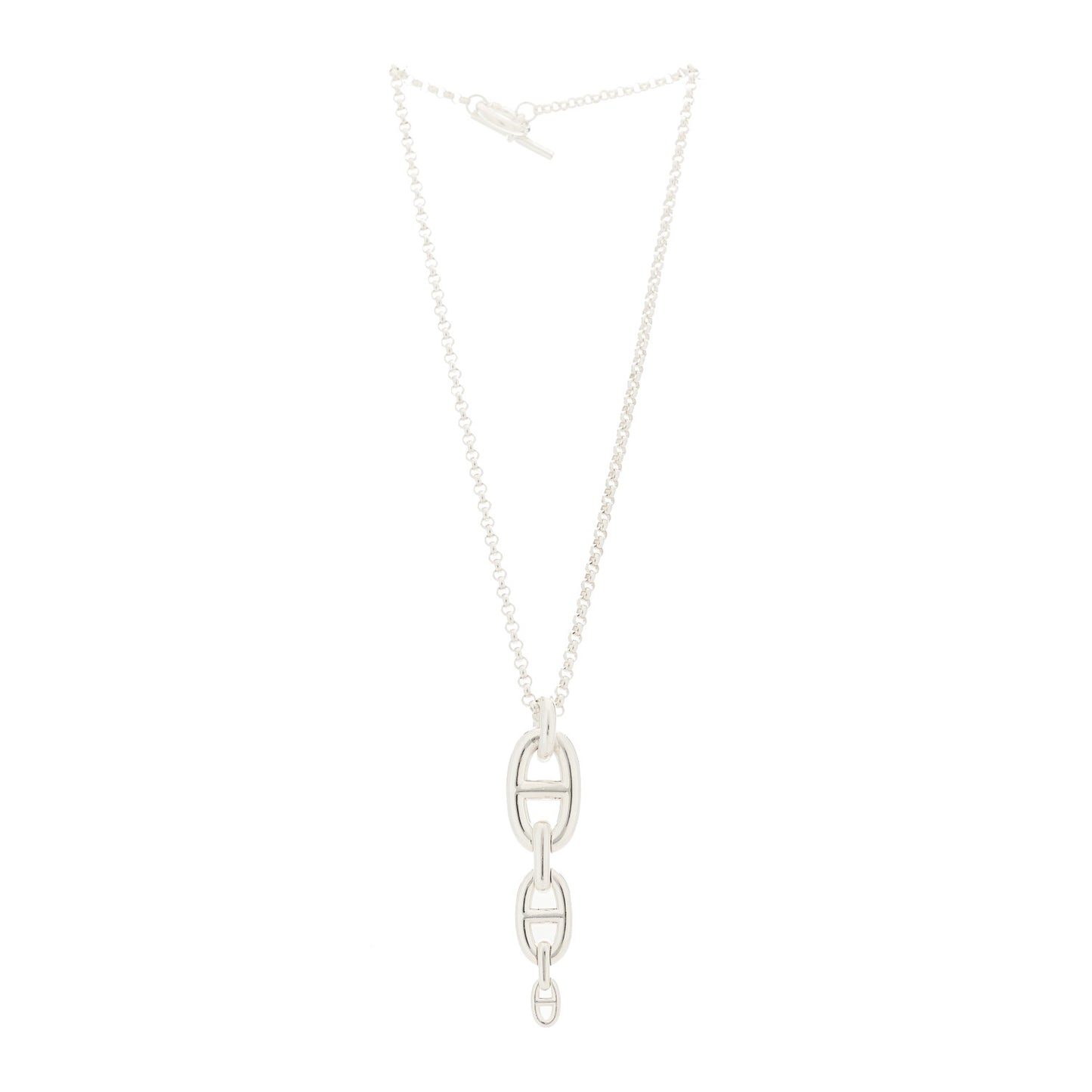Sterling Silver GM Chaine D'Ancre Echainee Pendant Necklace