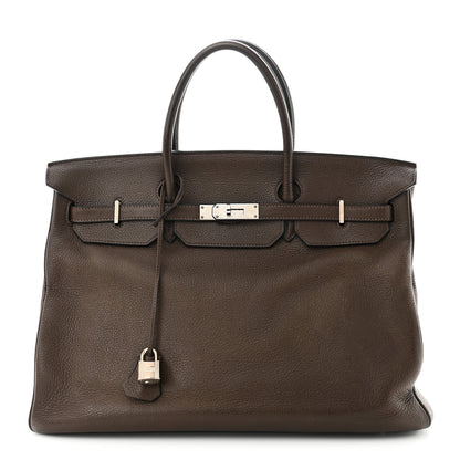 Hermes Taurillon Clemence Birkin 40 Cafe 1 of 10
