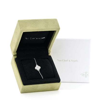 Van Cleef & Arpels 18K White Gold Diamond Sweet Alhambra Bracelet 5 of 5