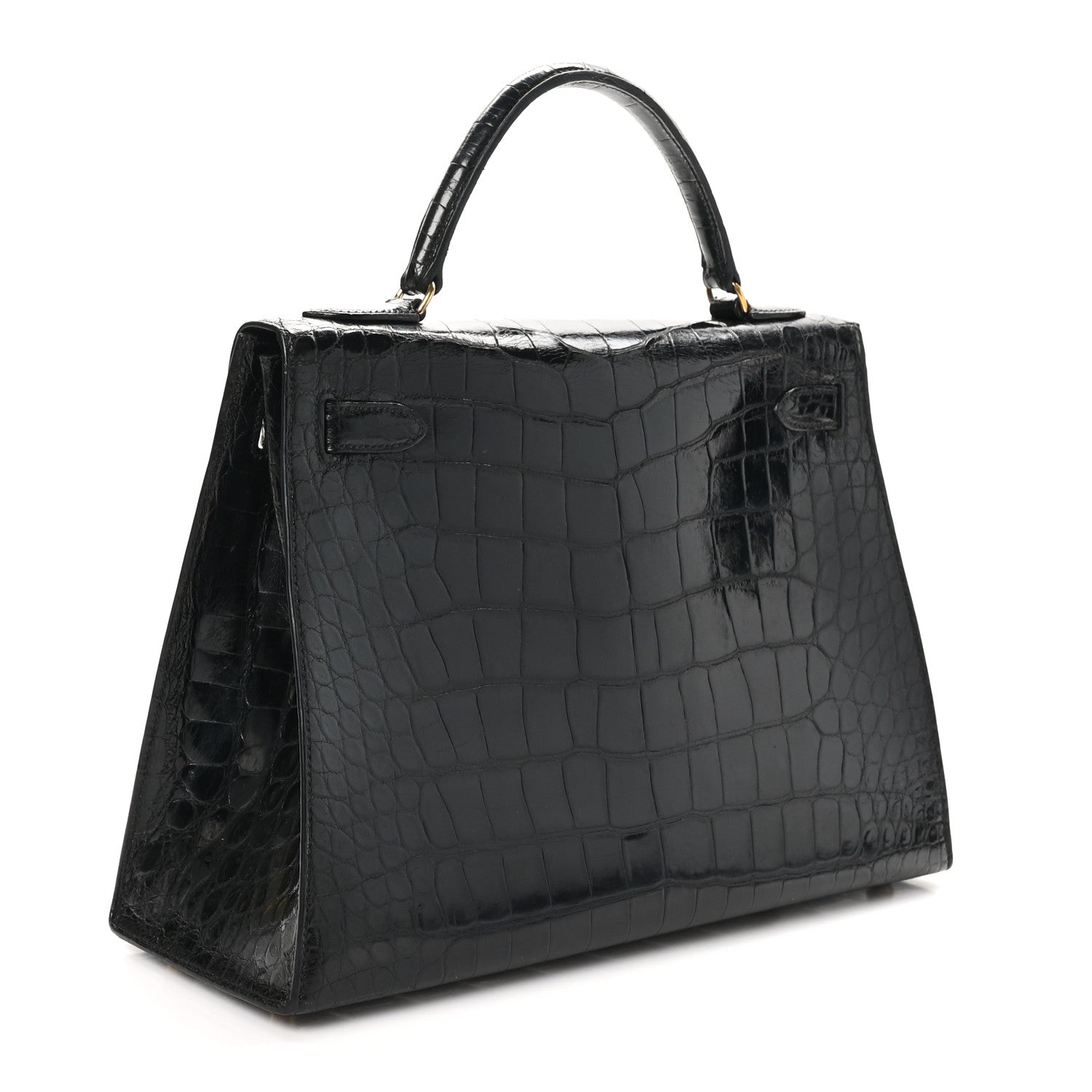 Hermes Shiny Alligator Kelly Sellier 32 Black 2 of 10