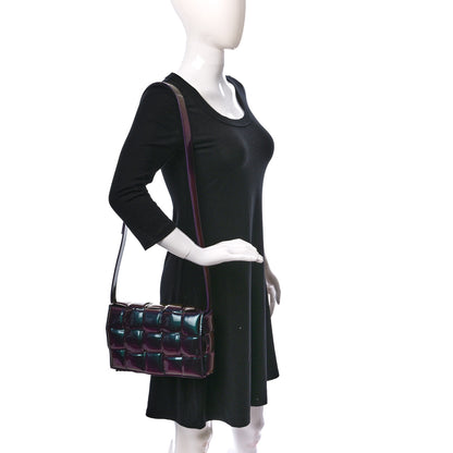 Bottega Veneta Glossy Nail Polish Nappa Maxi Intreccio Padded Cassette Crossbody Bag Holographic 2 of 9
