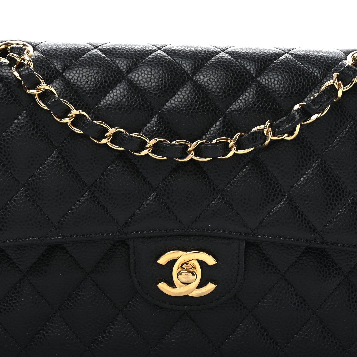 Chanel Caviar Quilted Medium Double Flap Black 8 of 10