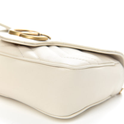 Gucci Calfskin Matelasse Super Mini GG Marmont Shoulder Bag White 9 of 11