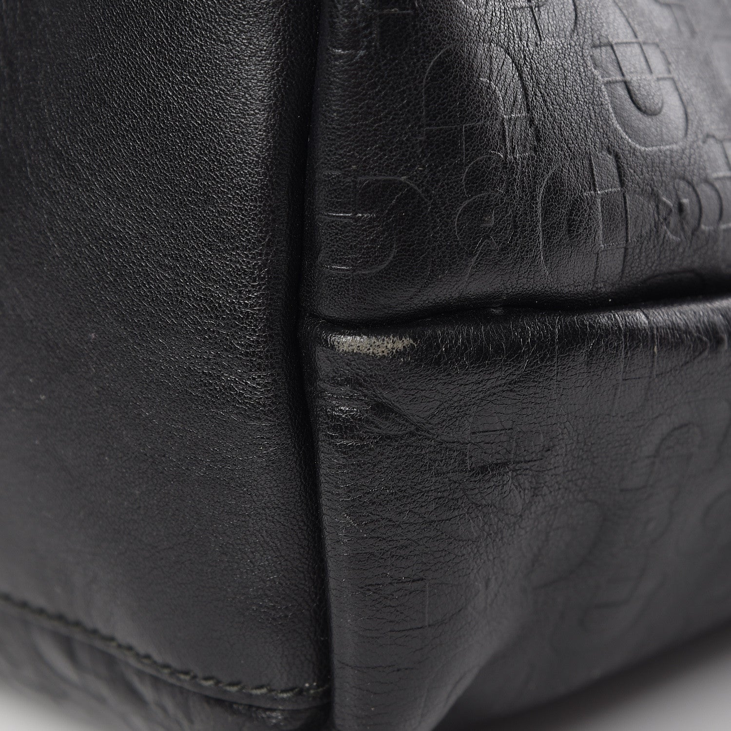Gucci Calfskin Horsebit Embossed Large Tote Black 14 of 16