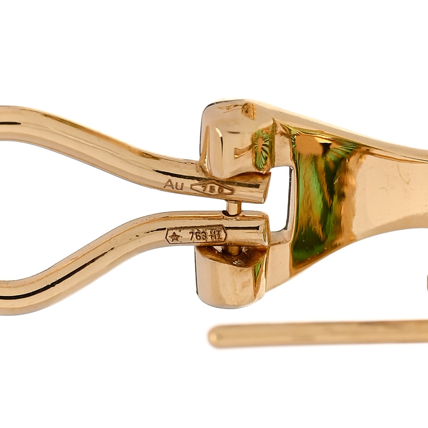 18K Yellow Gold Enamel Medium Opera Tulle Earrings Green