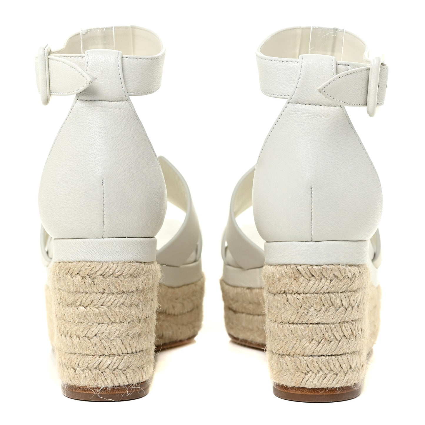Goatskin Elda Espadrille Wedge Sandals 37 White