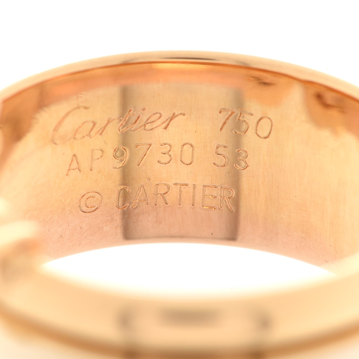 Cartier 18K Pink Yellow White Gold 8mm C De Cartier Ring 53 6.25 4 of 5