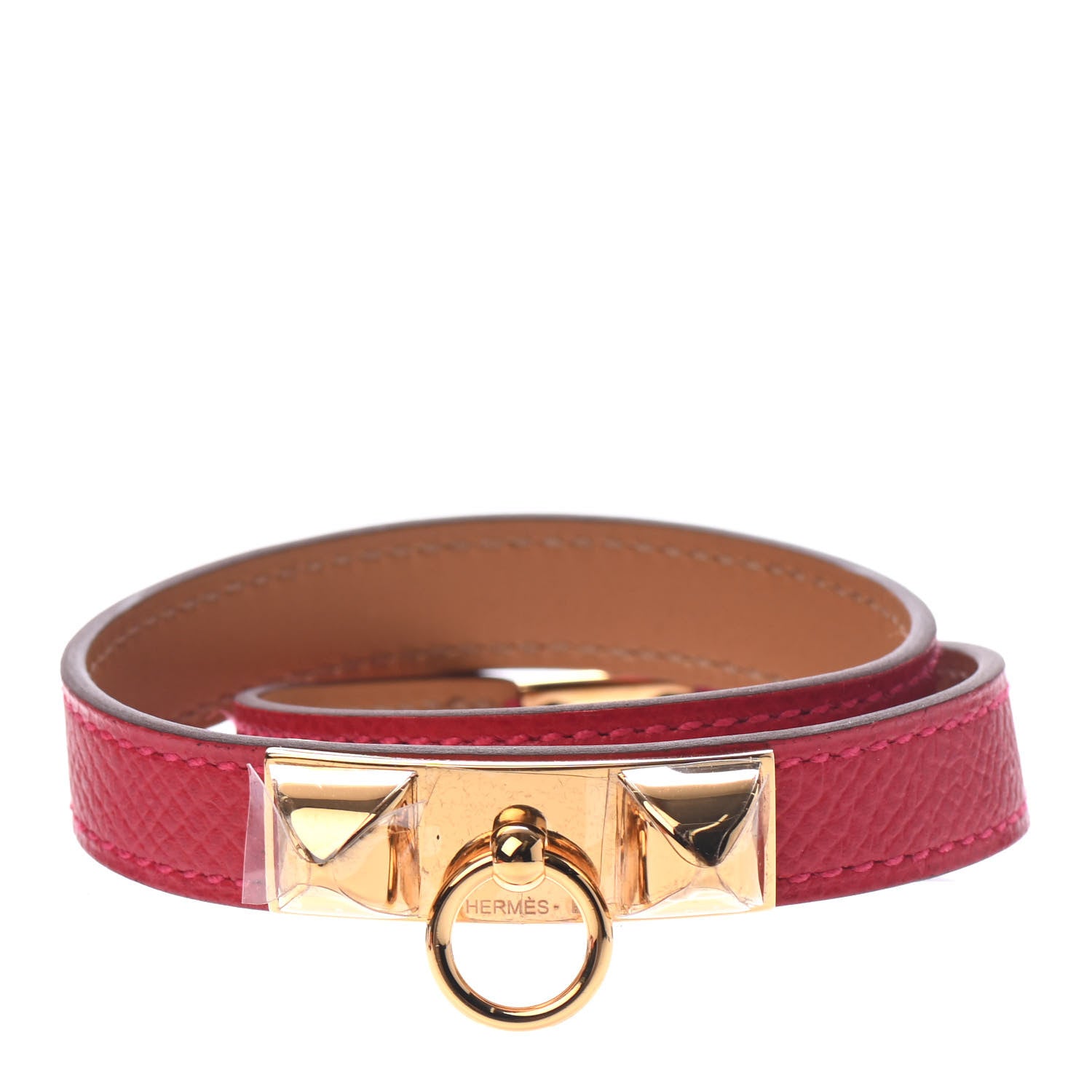 Hermes Epsom Rivale Double Tour Bracelet Rouge Casaque 1 of 4