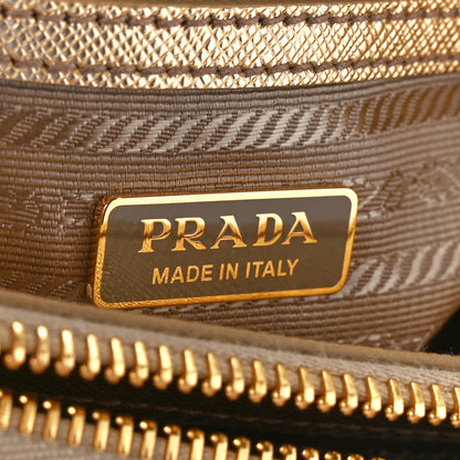 Prada Saffiano Lux Mini Galleria Double Zip Tote Platino 6 of 11