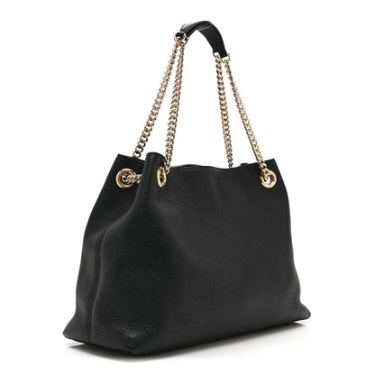 Gucci Pebbled Calfskin Medium Soho Chain Shoulder Bag Black 3 of 11