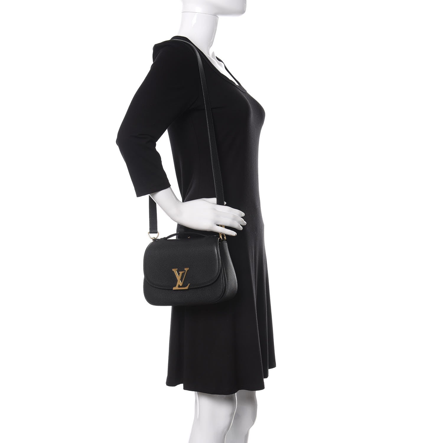 Louis Vuitton Grained Calfskin Vivienne NM Black 2 of 8
