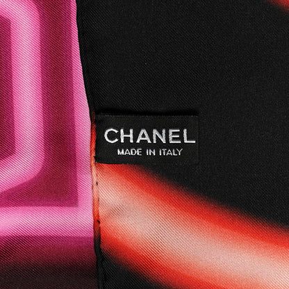 Chanel Silk Neon CC Square Scarf Black Multicolor 3 of 4