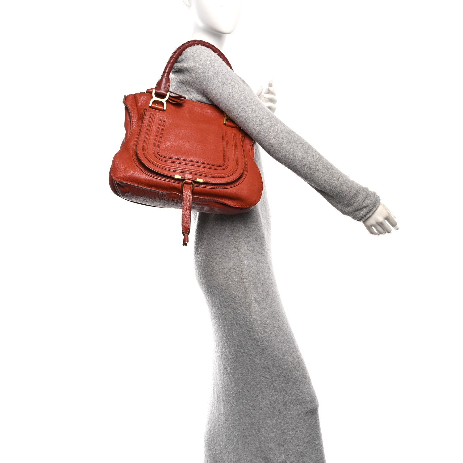 Chloe Calfskin Medium Marcie Satchel Red 2 of 10
