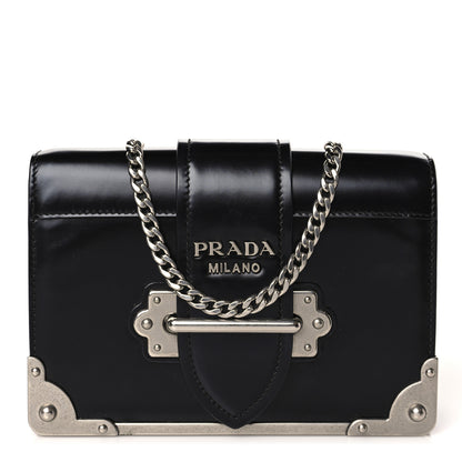 Prada City Calf Cahier Chain Clutch Black 1 of 7