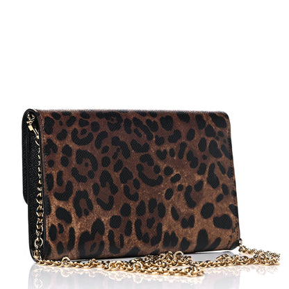 Dolce & Gabbana Dauphine Leopard Print Wallet On Chain Black 3 of 12