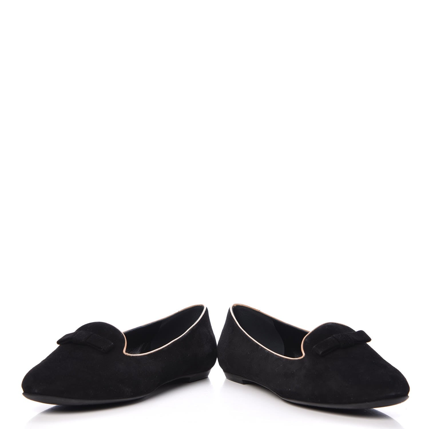 Louis Vuitton Suede Uniformes Bow Flat Loafers 36.5 Black 6 of 9