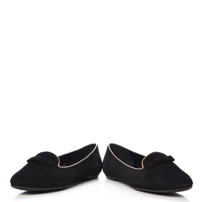 Louis Vuitton Suede Uniformes Bow Flat Loafers 36.5 Black 6 of 9