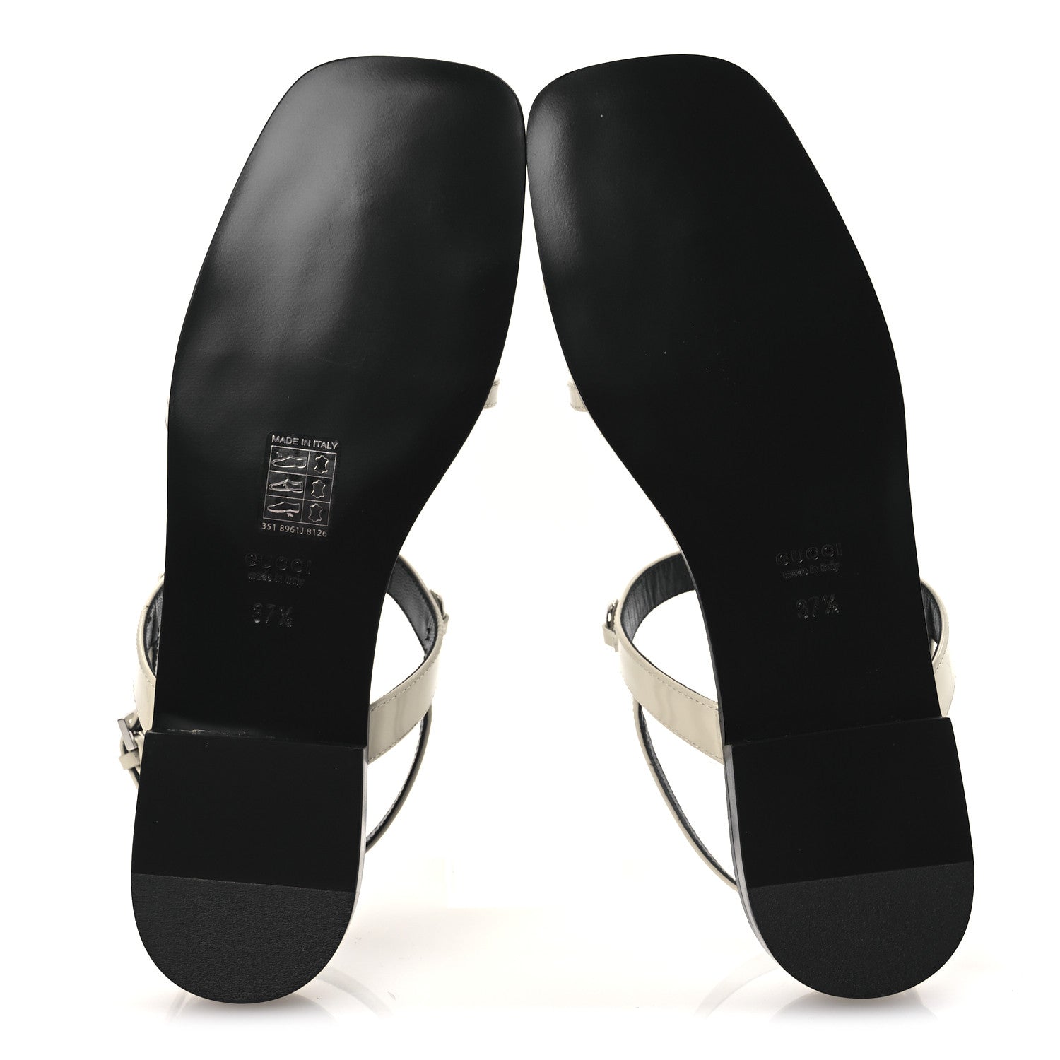 Gucci Calfskin Horsebit Divine Slingback Sandals 37.5 Mystic White 7 of 12
