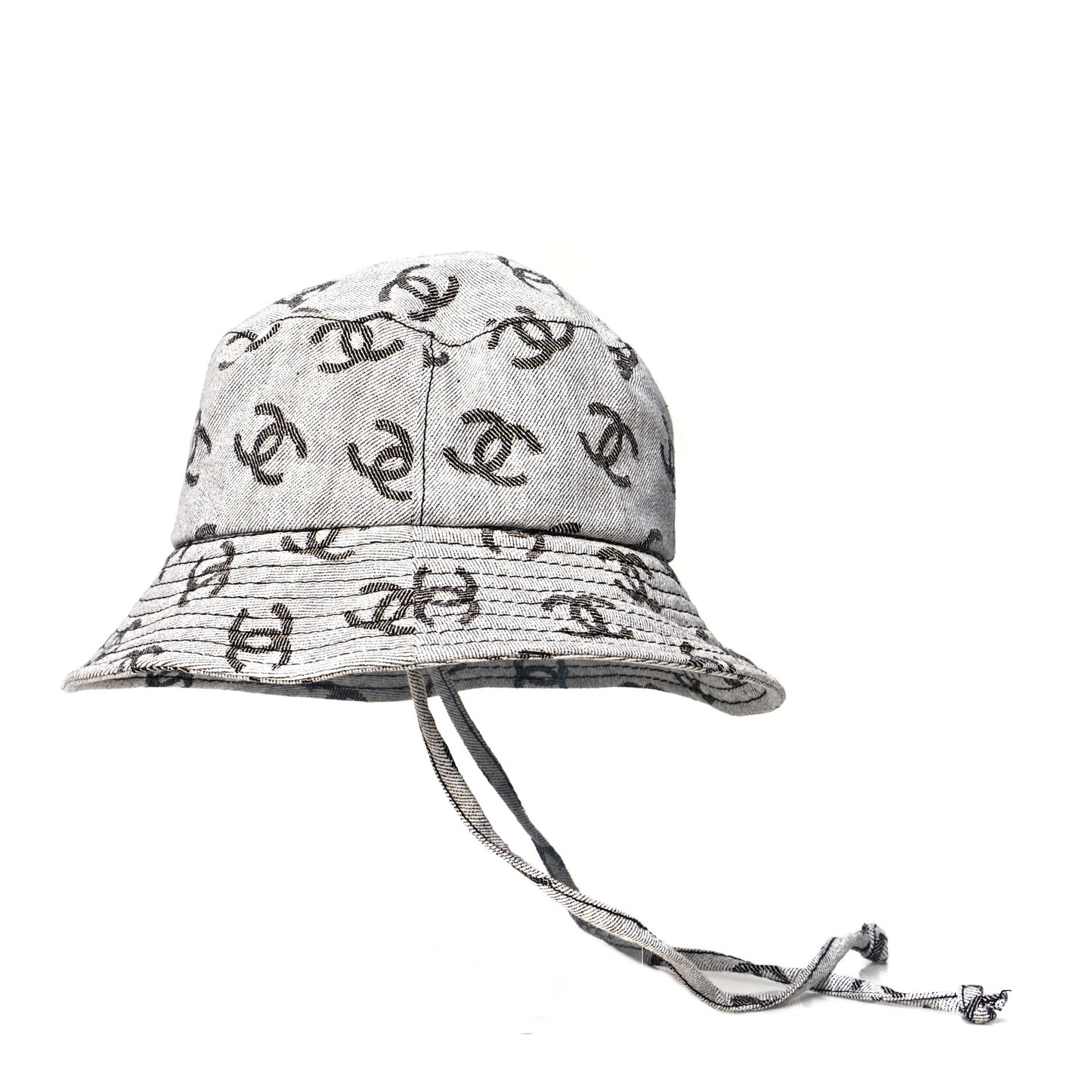 Denim CC Bucket Hat L White Black