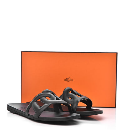 Hermes Rubber Aloha Sandals 39 Black 9 of 9
