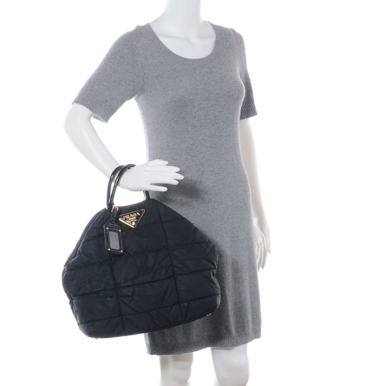 Prada Tessuto Nylon Quilted Tote Nero Black 2 of 7