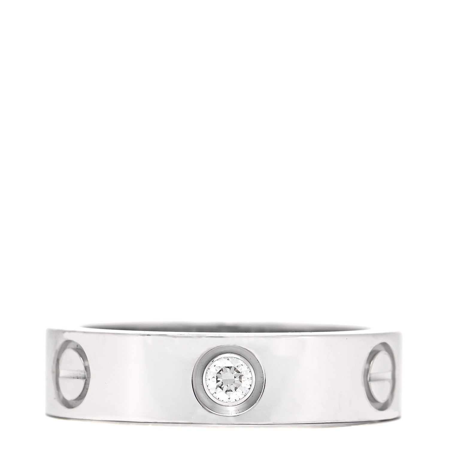 Cartier 18K White Gold 3 Diamond 5.5mm LOVE Ring 57 8 1 of 5