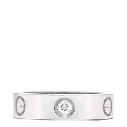 Cartier 18K White Gold 3 Diamond 5.5mm LOVE Ring 57 8 1 of 5