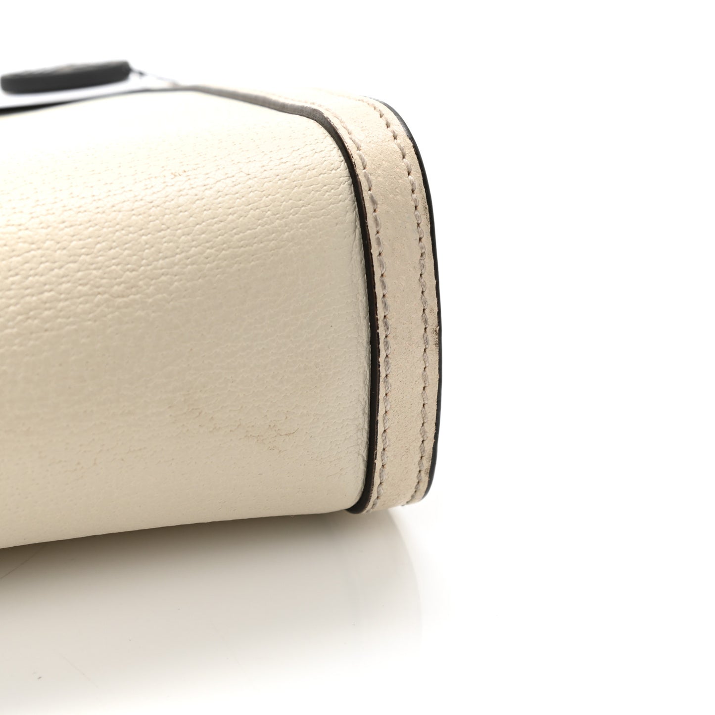 Textured Calfskin Web Small Ophidia Chain Shoulder Bag Mystic White
