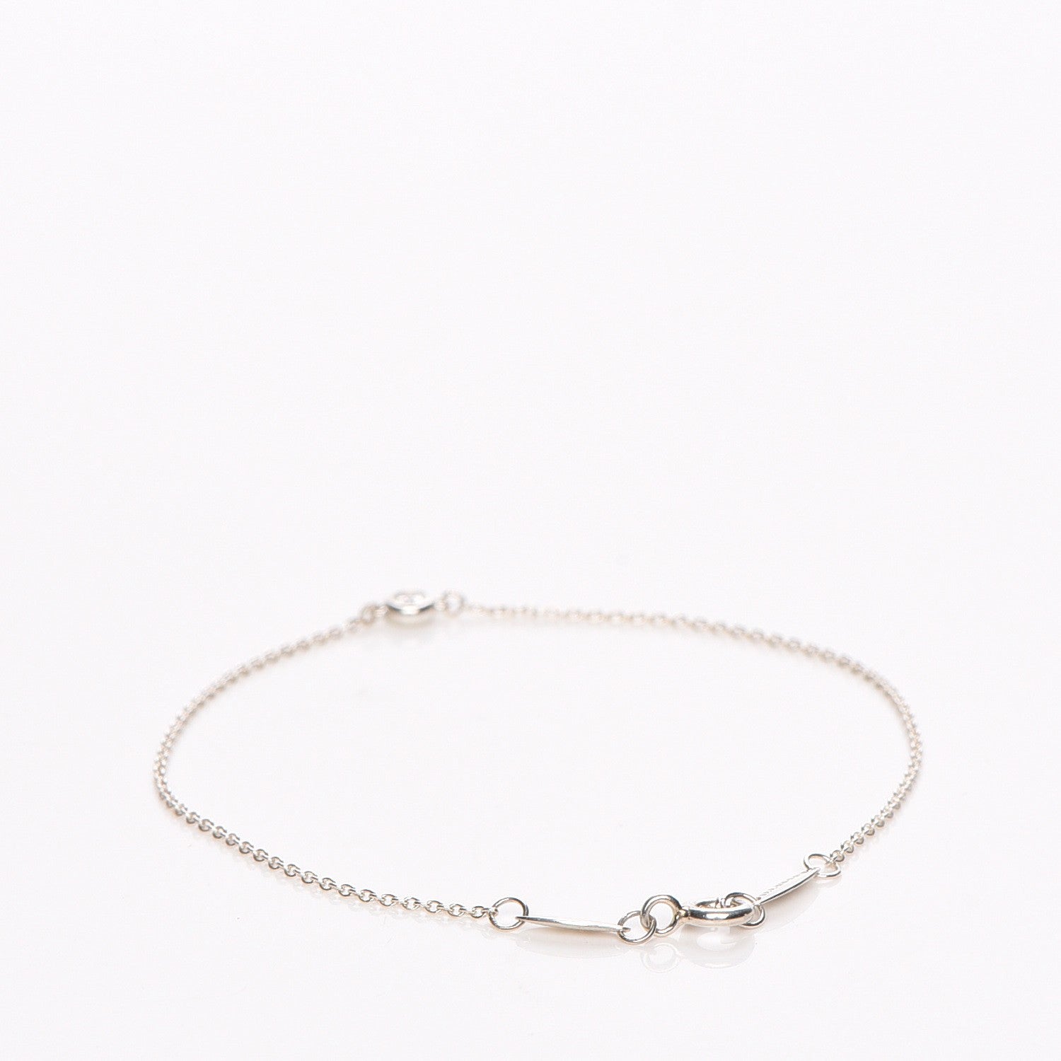 Tiffany Sterling Silver Diamond .05ct Elsa Peretti Diamonds by the Yard Bracelet 4 of 10