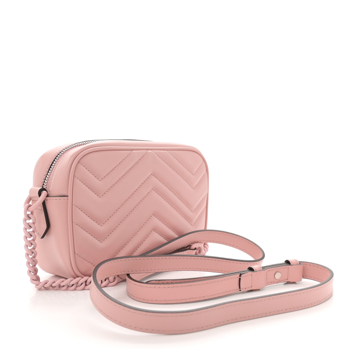 Calfskin Matelasse Monochrome Mini GG Marmont Chain Shoulder Bag Perfect Pink