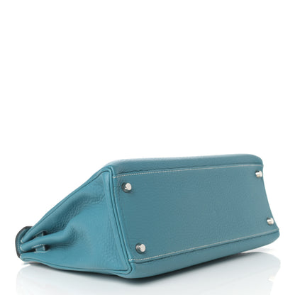 Hermes Taurillon Clemence Kelly Retourne 32 Blue Jean 4 of 14