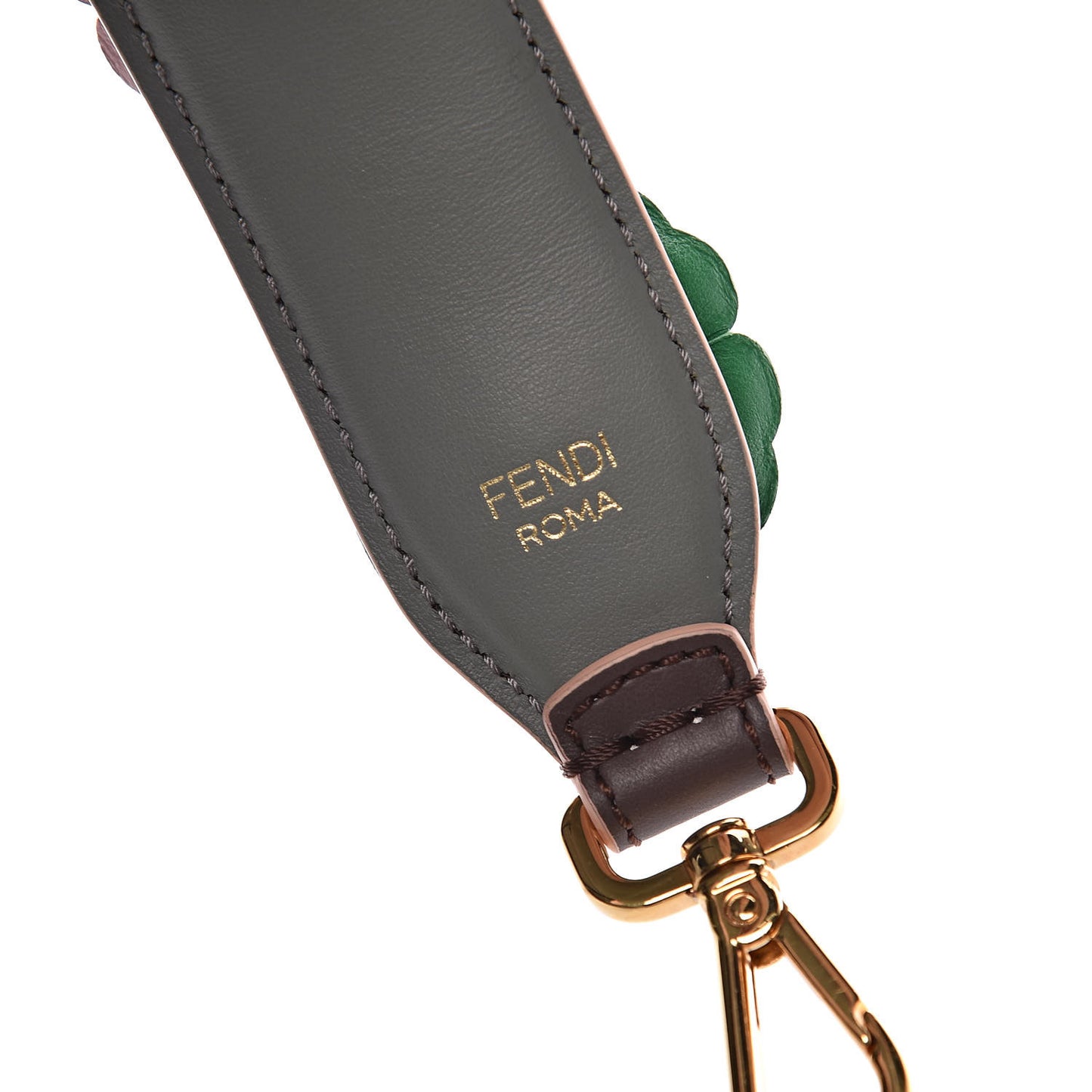 Calfskin Flowerland Studded Strap You Burgundy Multicolor