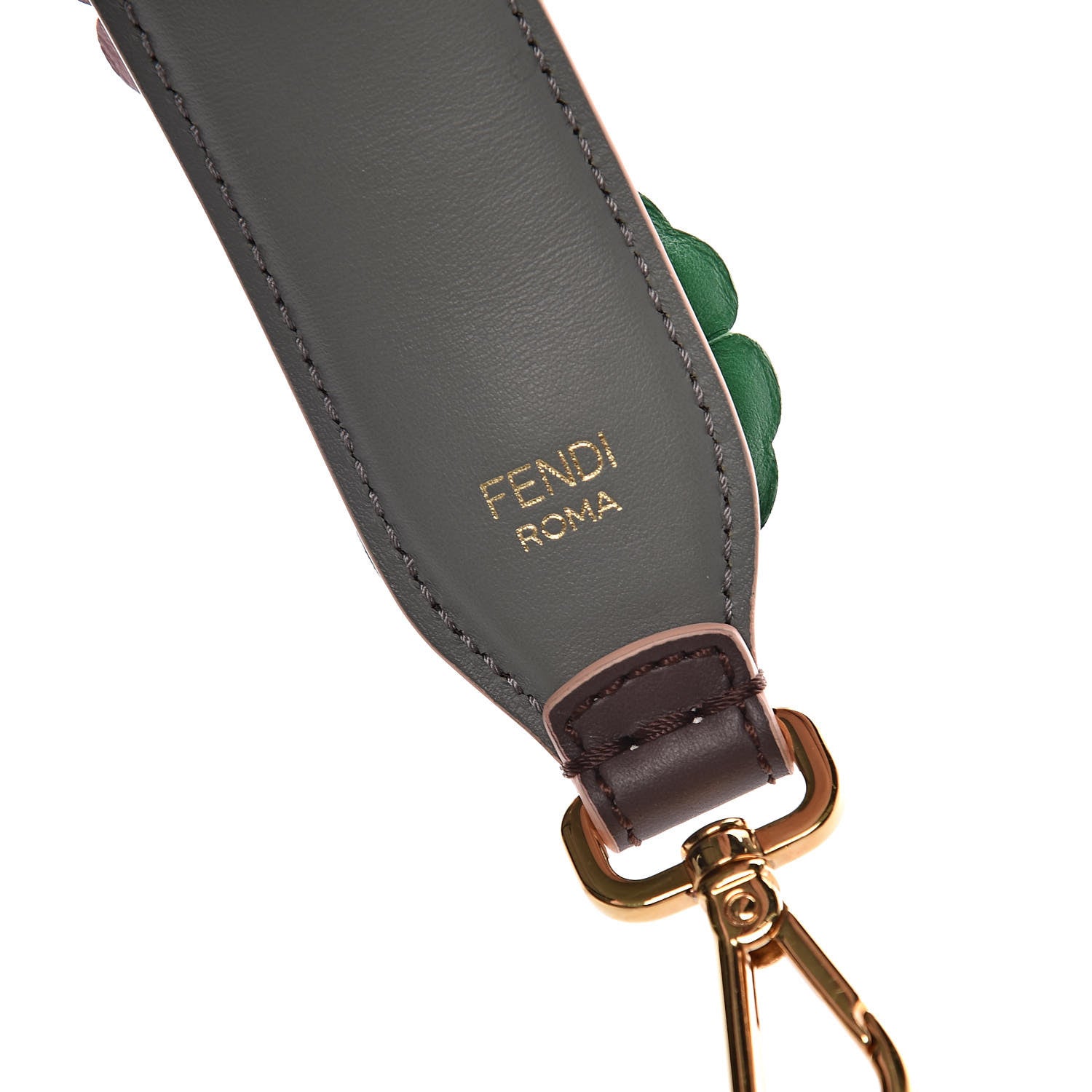 Fendi Calfskin Flowerland Studded Strap You Burgundy Multicolor 4 of 6