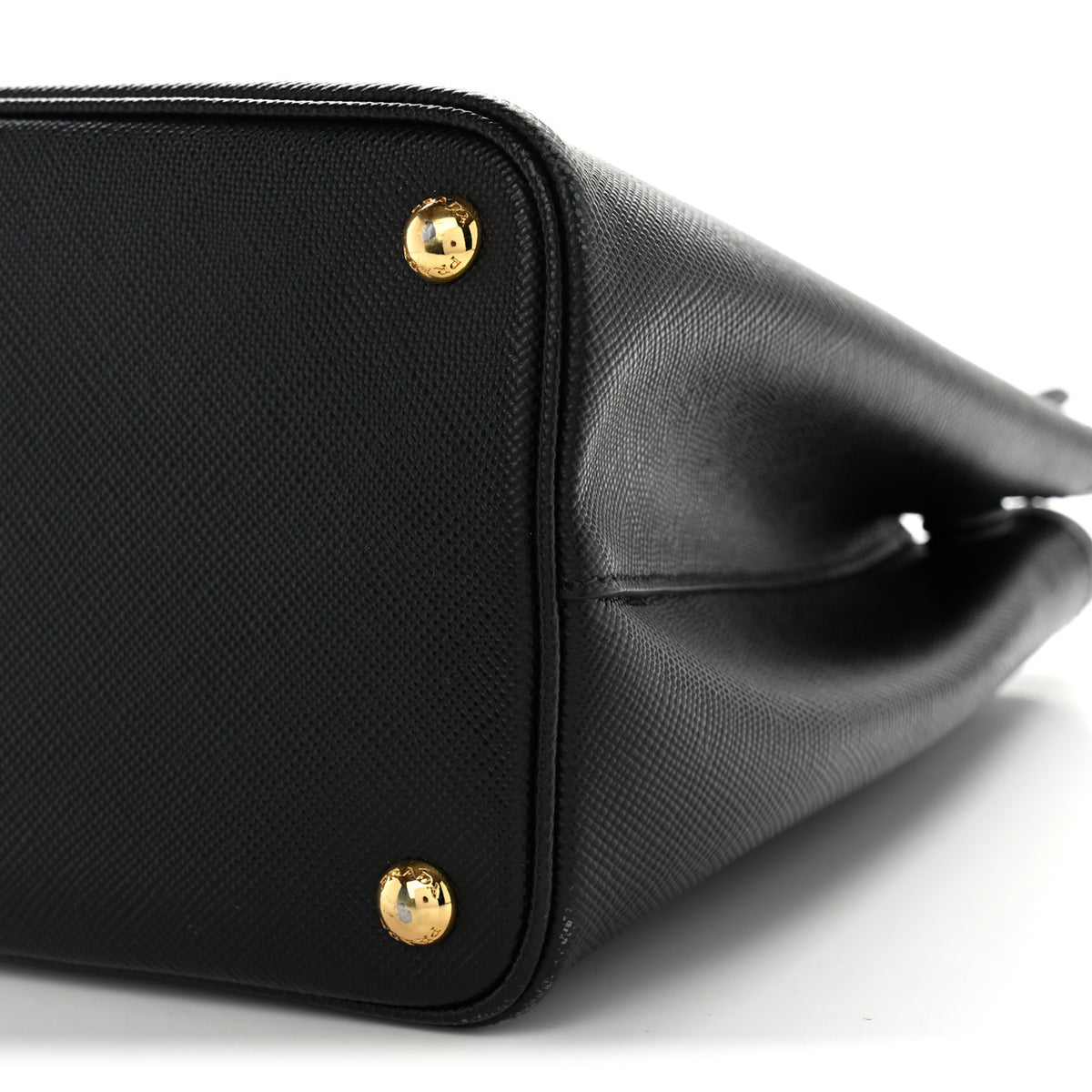 Prada Saffiano Cuir Medium Double Bag Black Fuoco 9 of 9