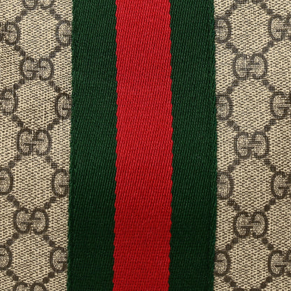 Gucci GG Supreme Monogram Textured Dollar Calfskin Web Medium Ophidia Carry-On Duffle Bag Beige Ebony New Acero 7 of 9