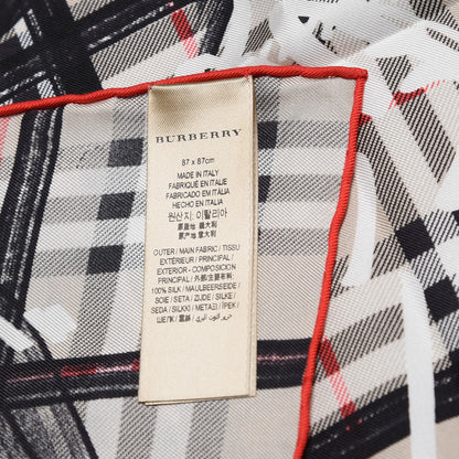 Burberry Silk Vintage Check Scribble Print Scarf Stone 3 of 4
