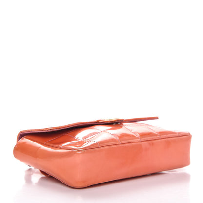Chanel Patent Square Quilted Extra Mini Convertible Flap Belt Bag Orange 4 of 12