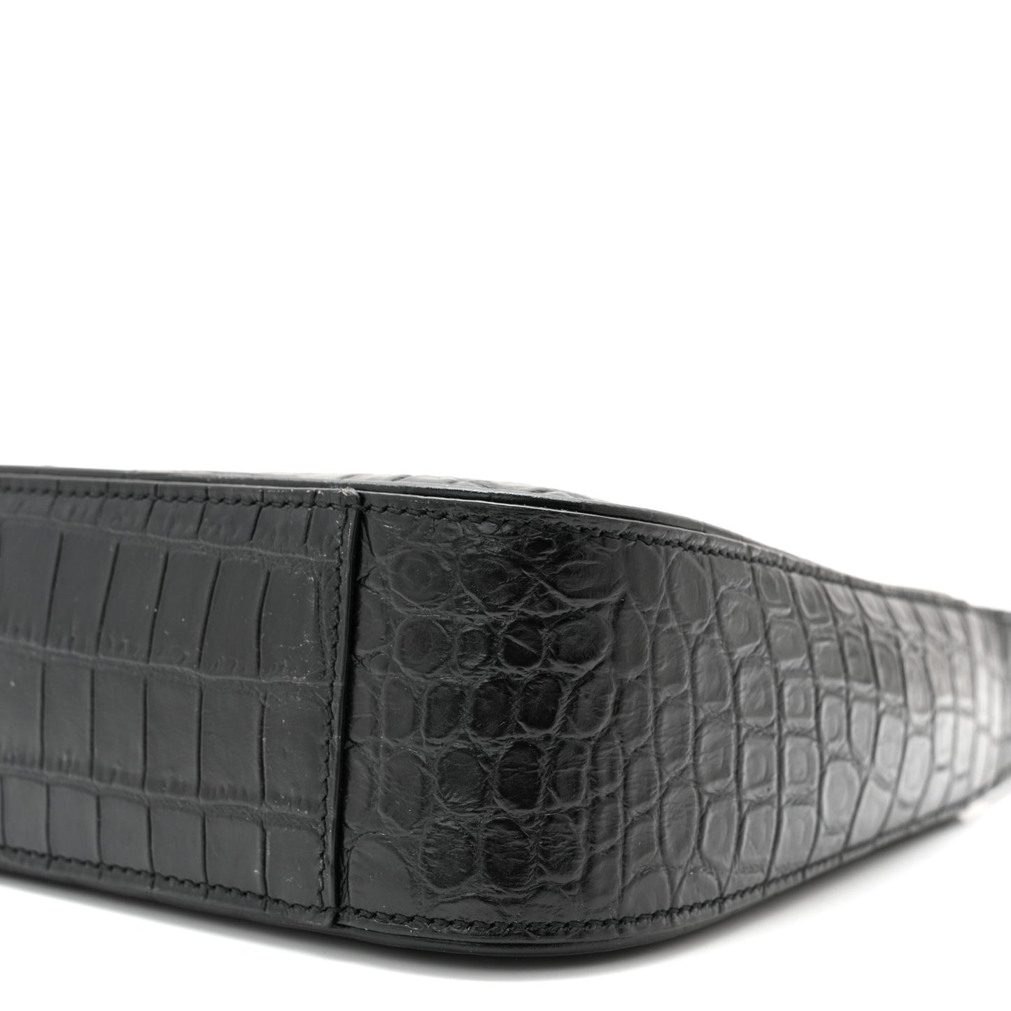 Calfskin Crocodile Embossed Le 5 A 7 Hobo Black
