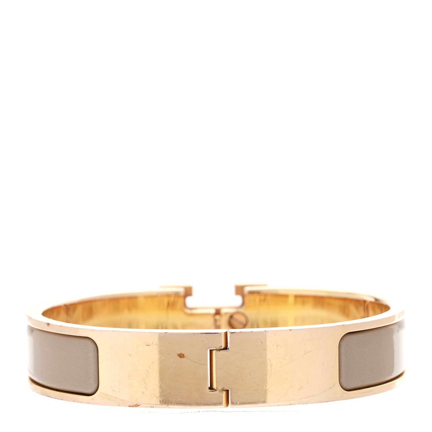 Hermes Enamel Narrow Clic Clac H Bracelet PM Marron Glace 3 of 4