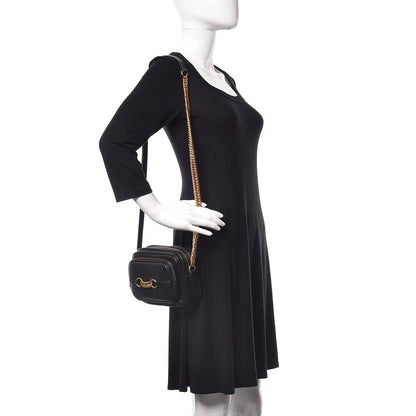Burberry Smooth Calfskin 1983 Knight Check Link Camera Bag Black 2 of 9