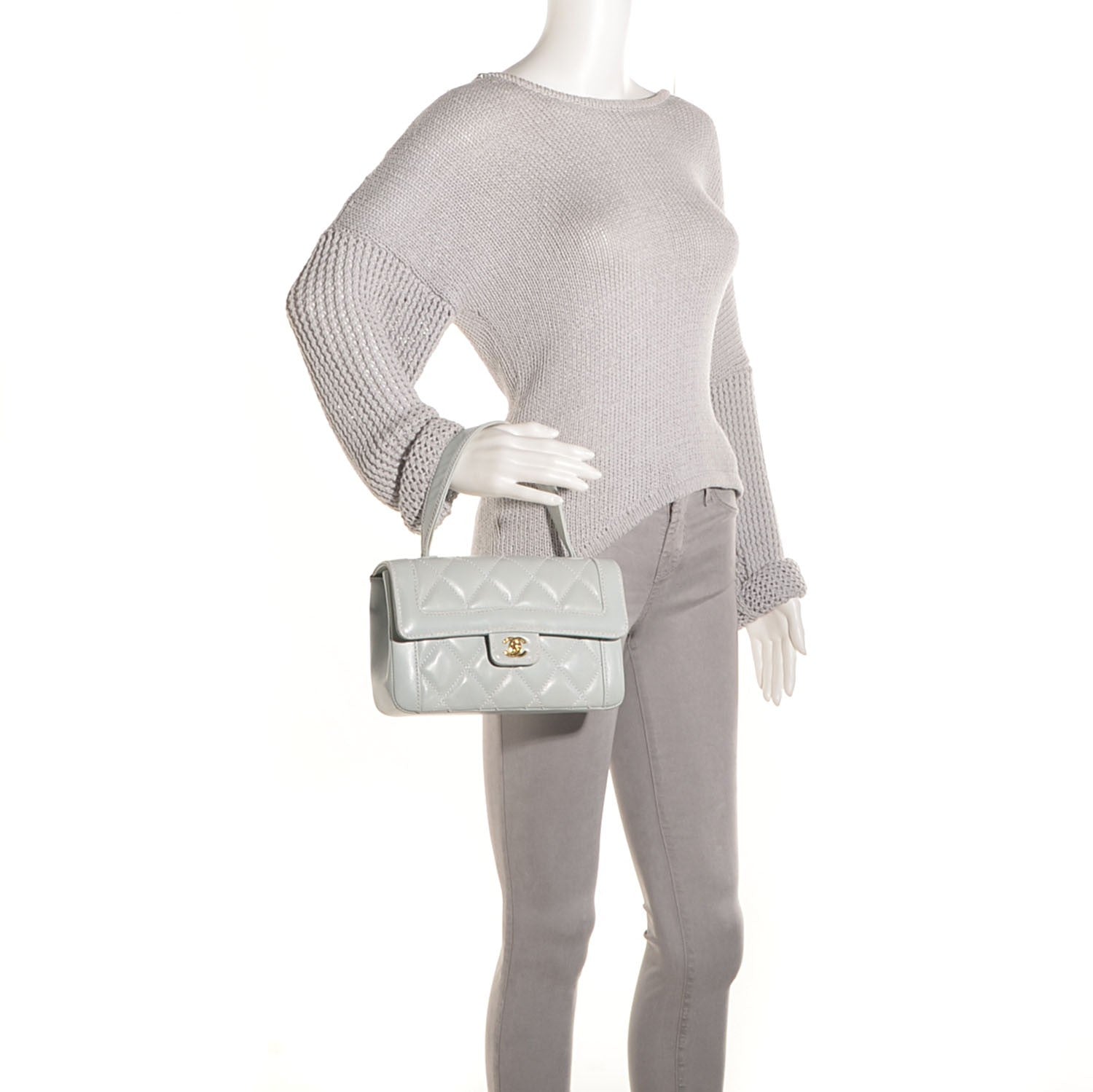 Chanel Calfskin Quilted Wild Stitch Flap Light Blue 2 of 8