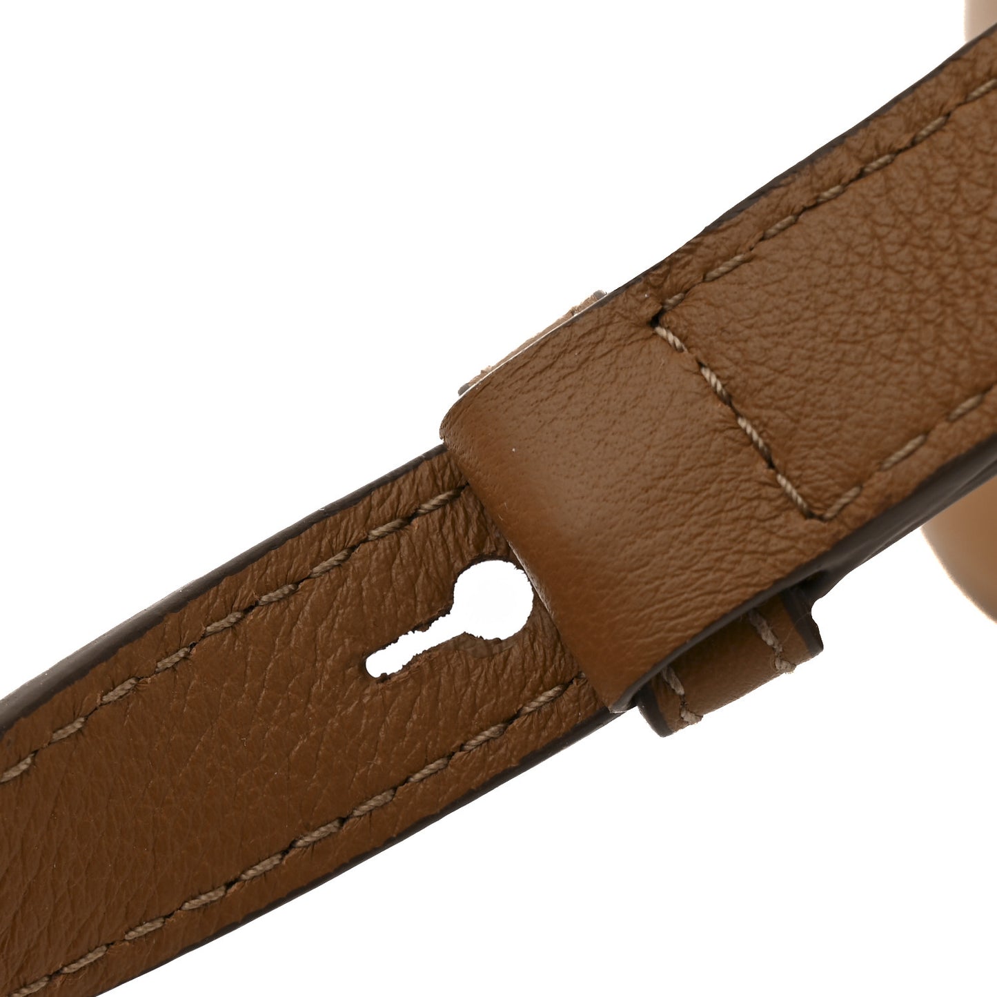 Soft Grained Calfskin Vitello Daino Large Buckle Bag Caramello