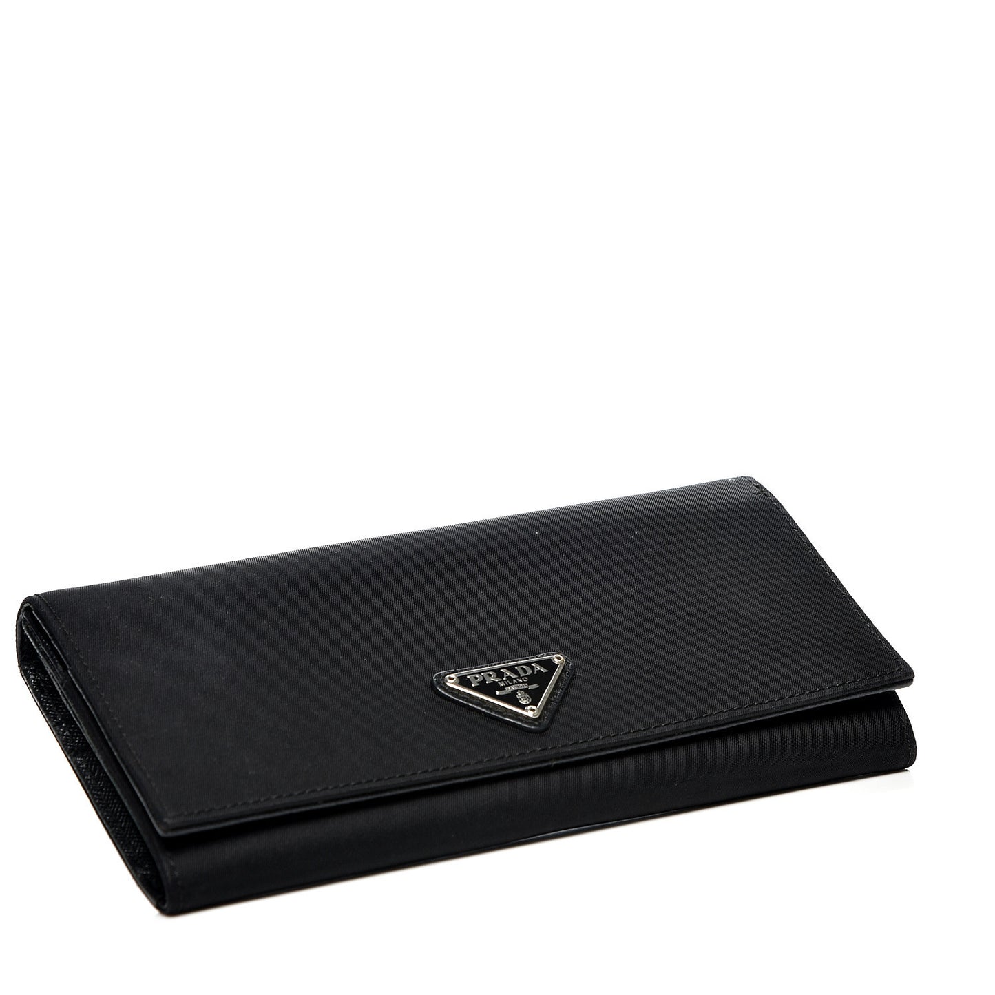Tessuto Nylon Continental Flap Wallet Black