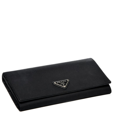 Prada Tessuto Nylon Continental Flap Wallet Black 3 of 12