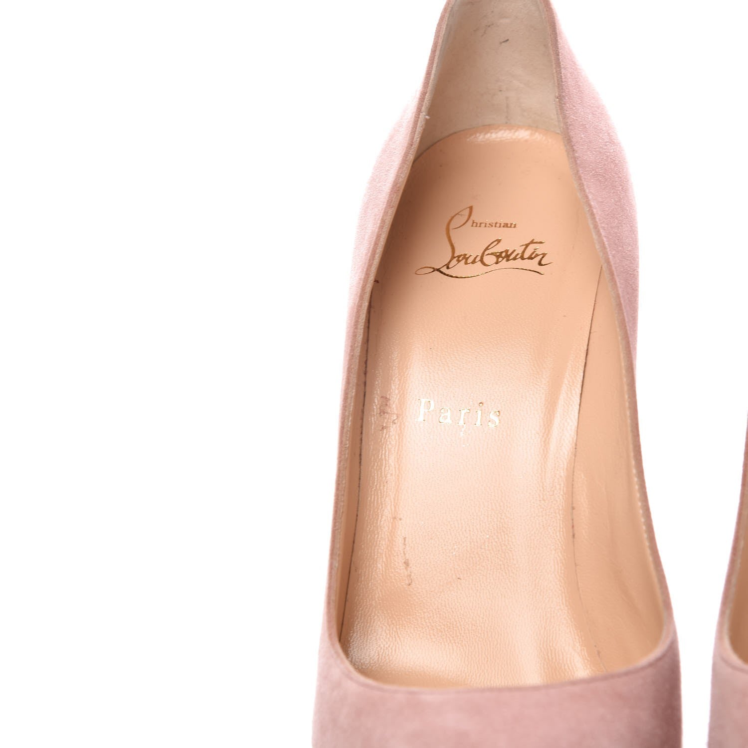 Christian Louboutin Suede Pigalle Follies 100 Pumps 39.5 Doudou 8 of 10