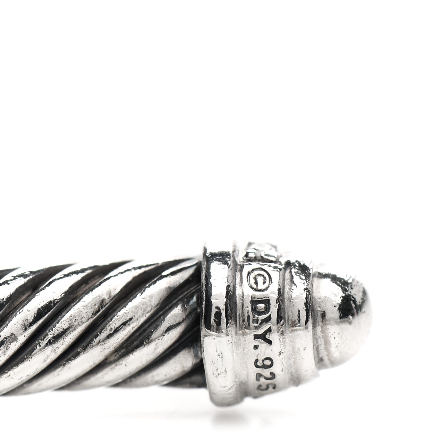 Sterling Silver Diamond 5mm Cable Classics Dome Bracelet