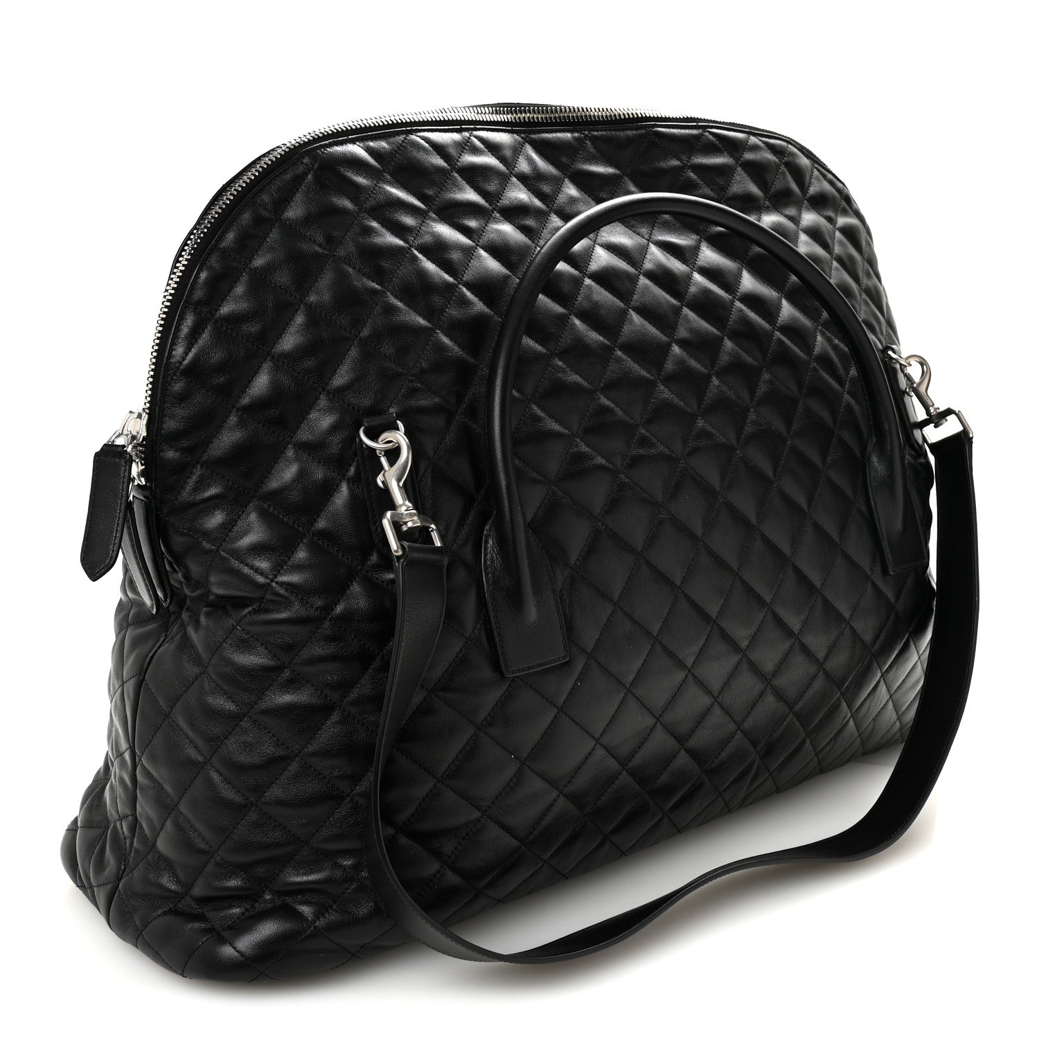 Saint Laurent Calfskin Quilted ES Giant Travel Bag Black 2 of 9