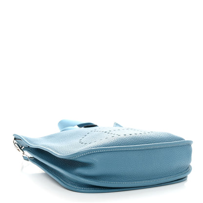 Hermes Taurillon Clemence Evelyne III PM Blue Jean 4 of 11