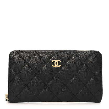 Chanel Caviar Quilted Medium Zip Around Wallet Black 1 of 8